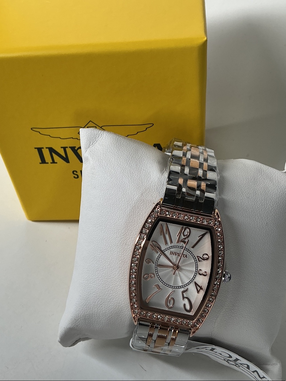 Invicta Women’s Two-Tone Rose Gold and Silver Crystal Bezel Bracelet Watch 69269